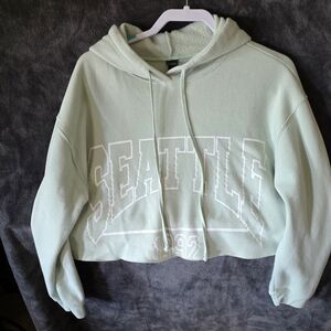 Mint Green Cropped Hoodie